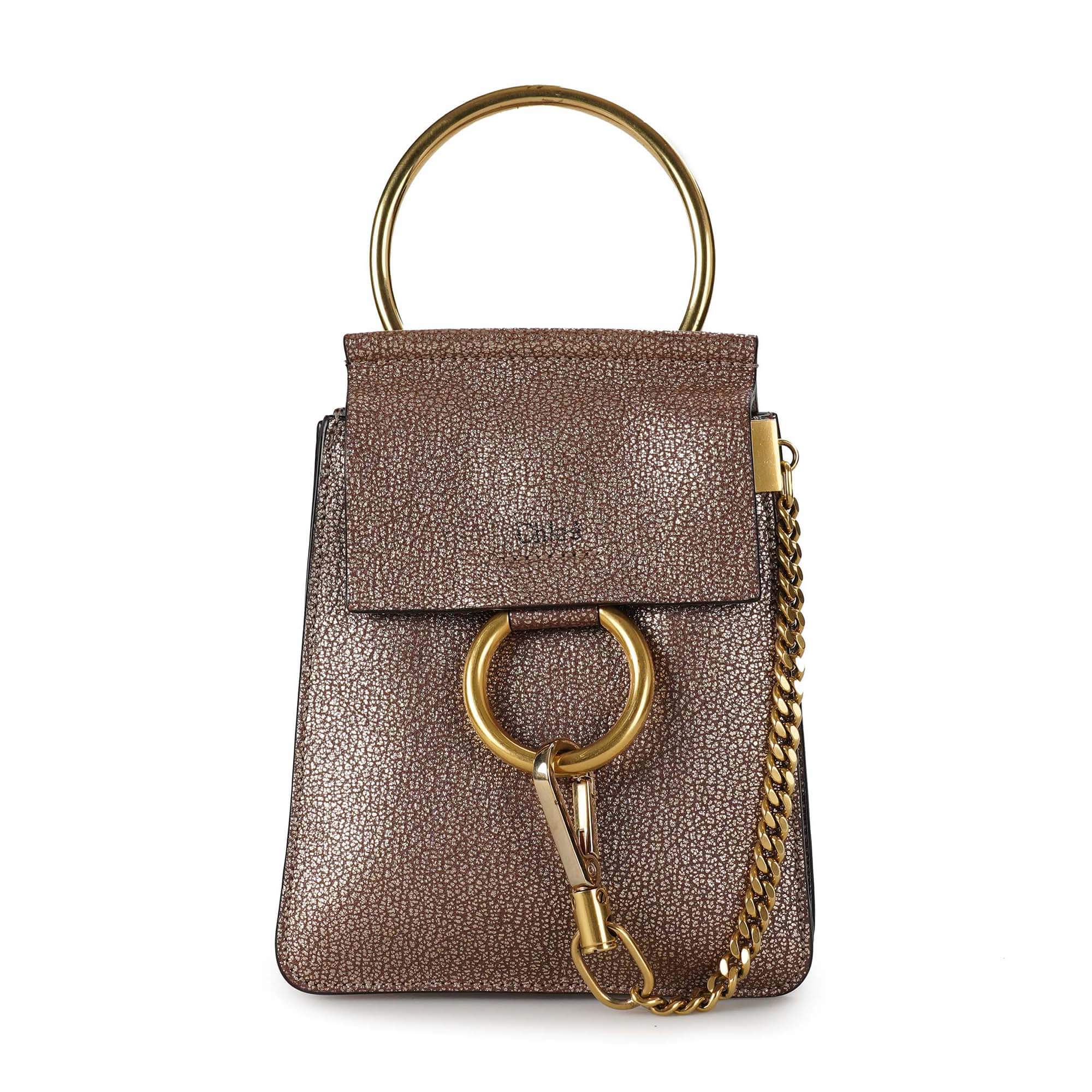 Chloe -  Metallic Leather Mini Faye Bracelet Bag
